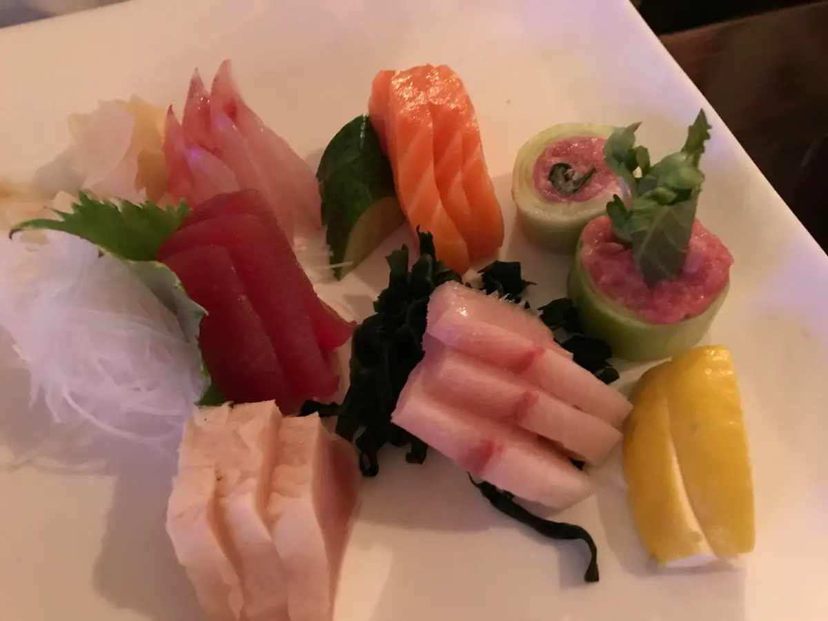 Sashimi plate at Abis in Greenwich
